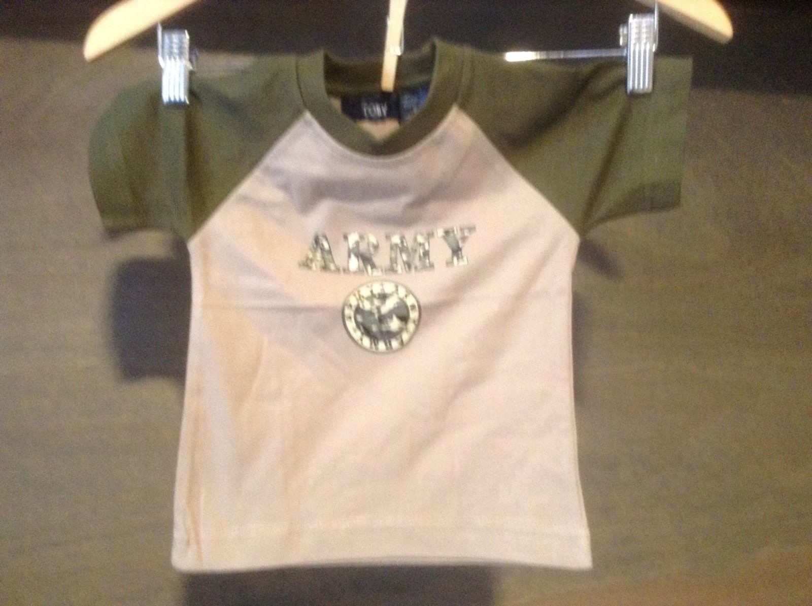 TOBY USA BABY UNISEX TEE SHIRTS NWOT ARMY THEME TEE 9 MO, 12 MO. 18 MO.