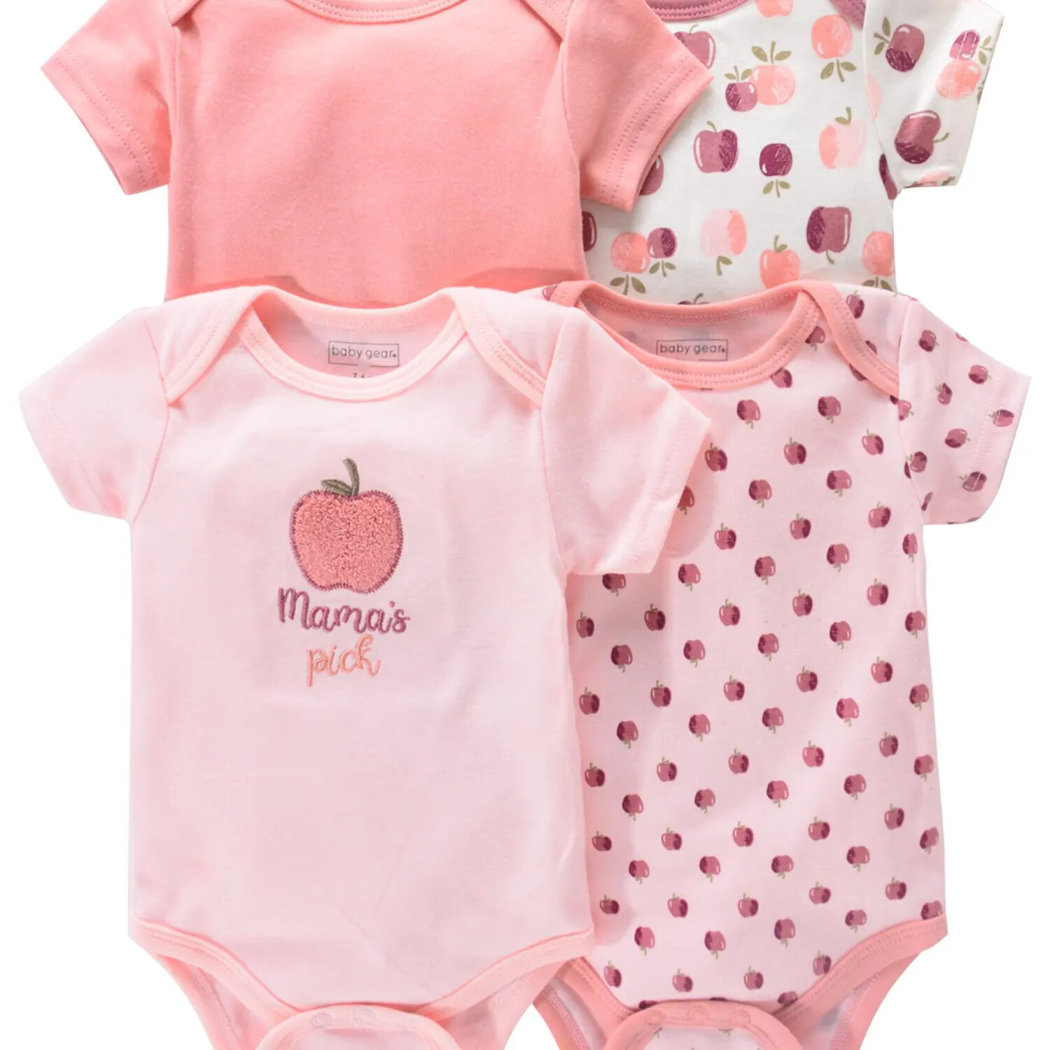 4PCS Newborn Infant Romper Short Sleeve Round Neck Animal Flowers Print