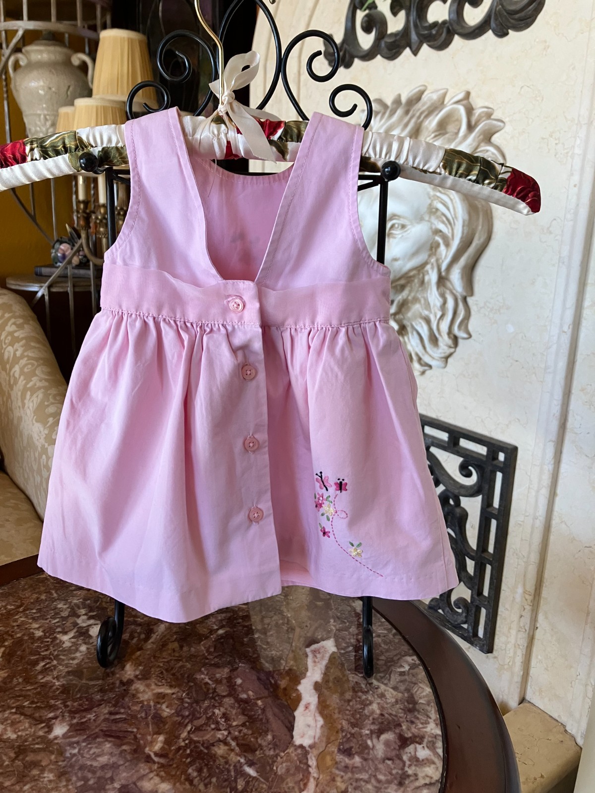 Vtg Gymboree 02 Lil Butterfly pink lined halter dress with cardigan sweater 0-3