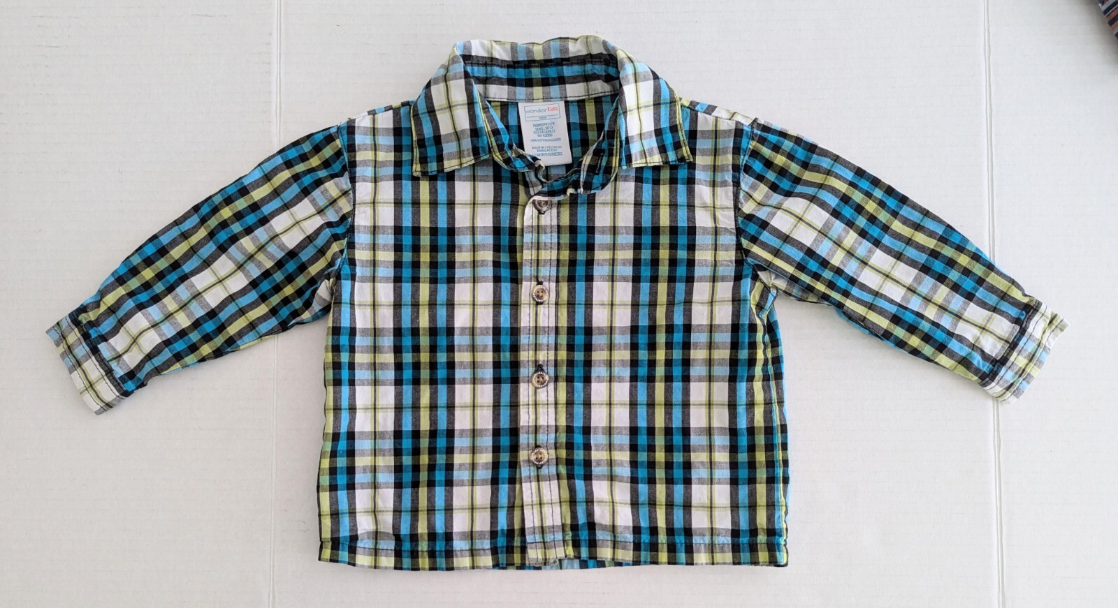 3 Pcs Size 6-12 Months L/S Button-Up Shirt & Jeans Size 12 Month Button-up Shirt
