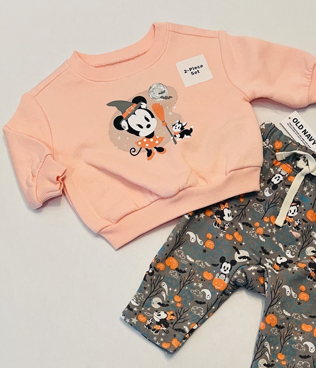 Disney Baby Girl Minnie Mouse Halloween Outfit 0-3 Months Pants Sweatshirt Set