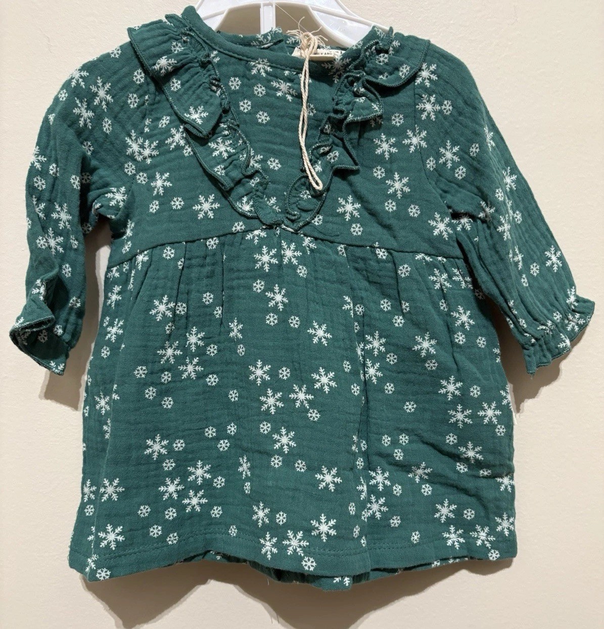 Rabbit & Bear Emily Oliver 100% Cotton Baby Girl Dress With Undies Set. 0-3 Mos