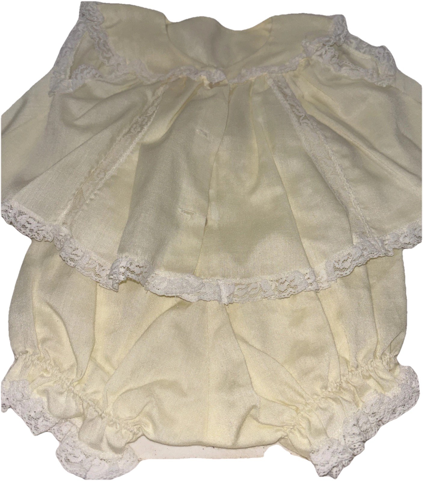 Yellow Ruffle Top And Bloomers Vintage 1950s Cotton 10” Chest/ 10” Waist Summer