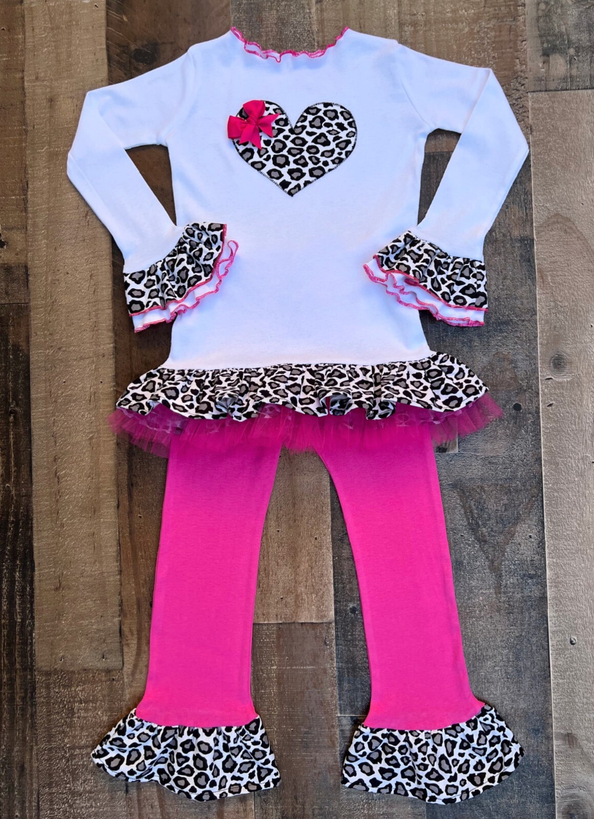Valentines Day Girl Outfit- Valentines Day Leopard Print Girl Clothing