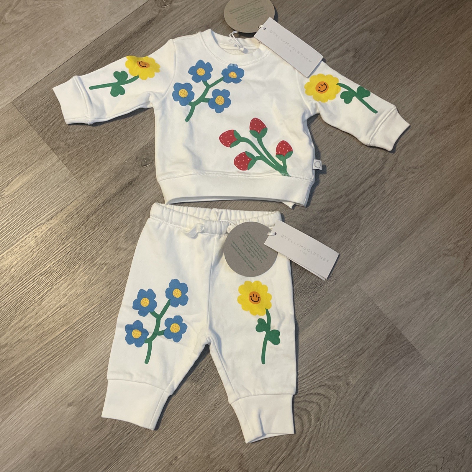 STELLA MCCARTNEY KIDS FLOWER TRACKSUIT COTTON 3 Months NEW