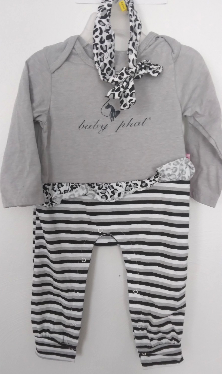 Baby Phat Girls Gray Romper & Headband 18 Months~New