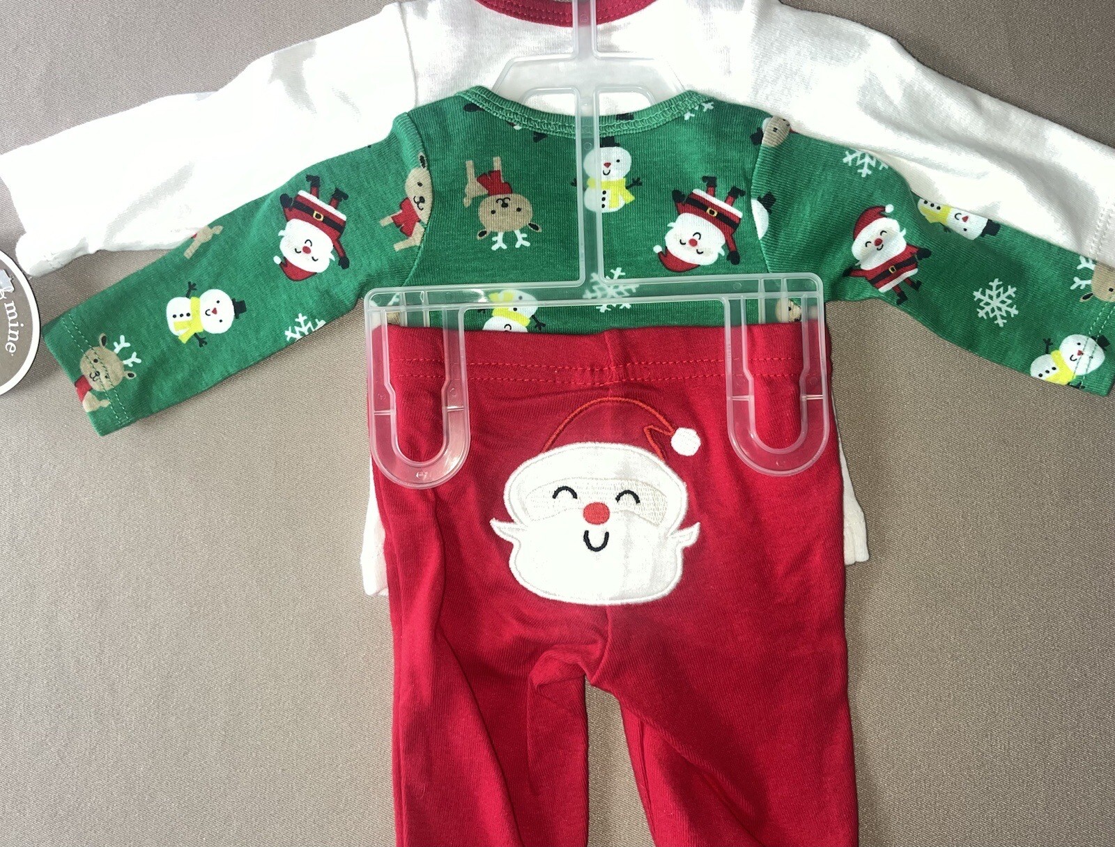 Newborn Unisex Baby 3 Piece Christmas Set~Bodysuit, Shirt & Pants, New With Tags