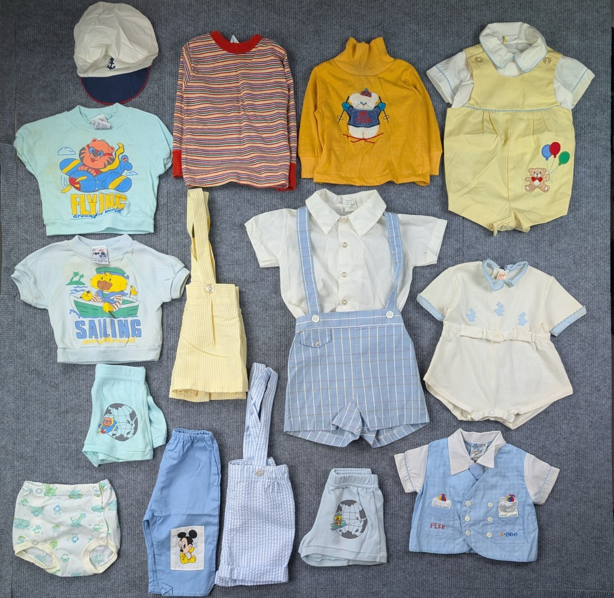 Vintage Clothing Lot Kids Boys Assorted Sizes 60s Retro Blue 70s Novelty Preppy