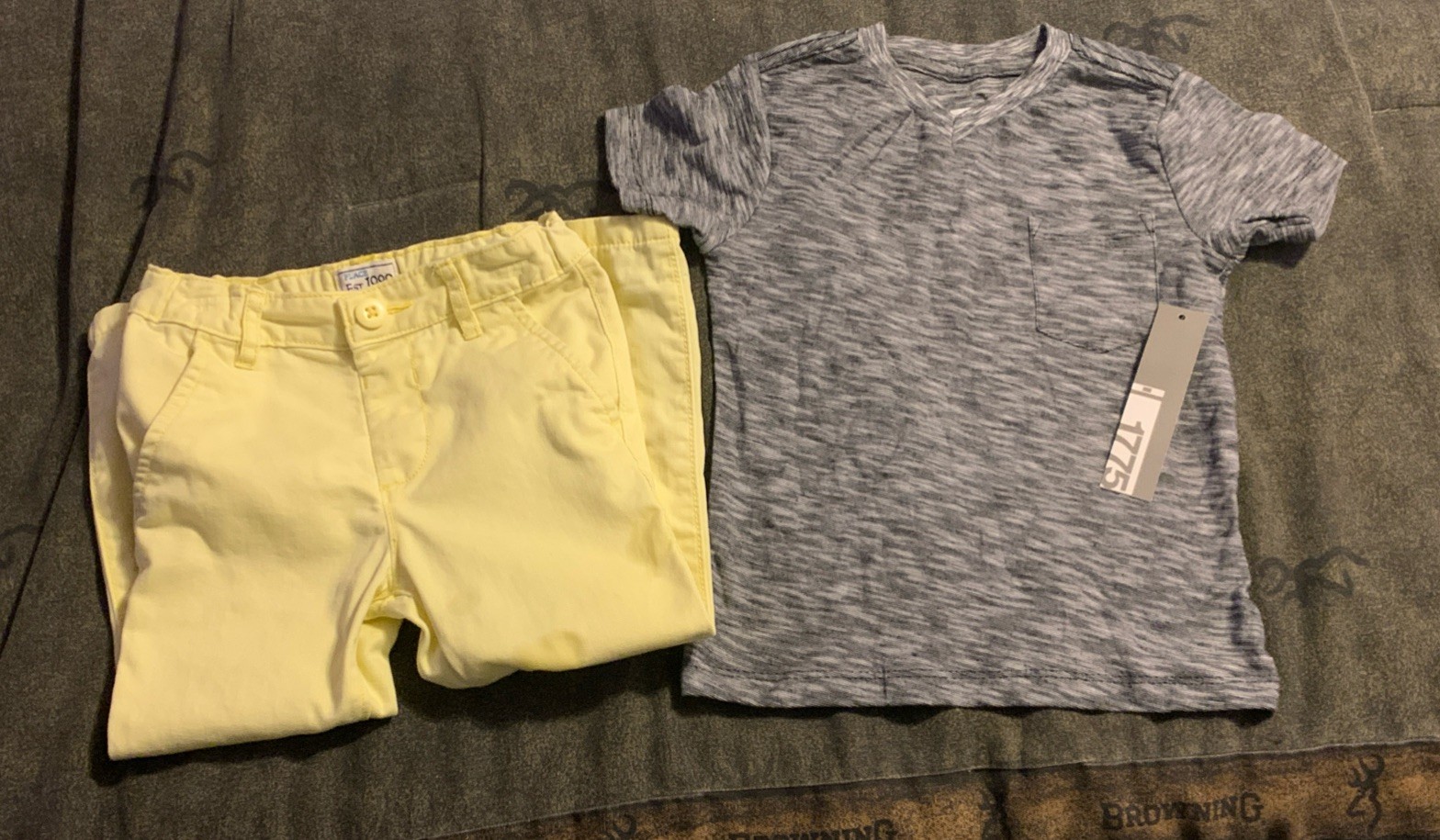 Girl’s Yellow Children’s Place Pants & 1775 S/S T-shirt w/pocket Size 3T #1405