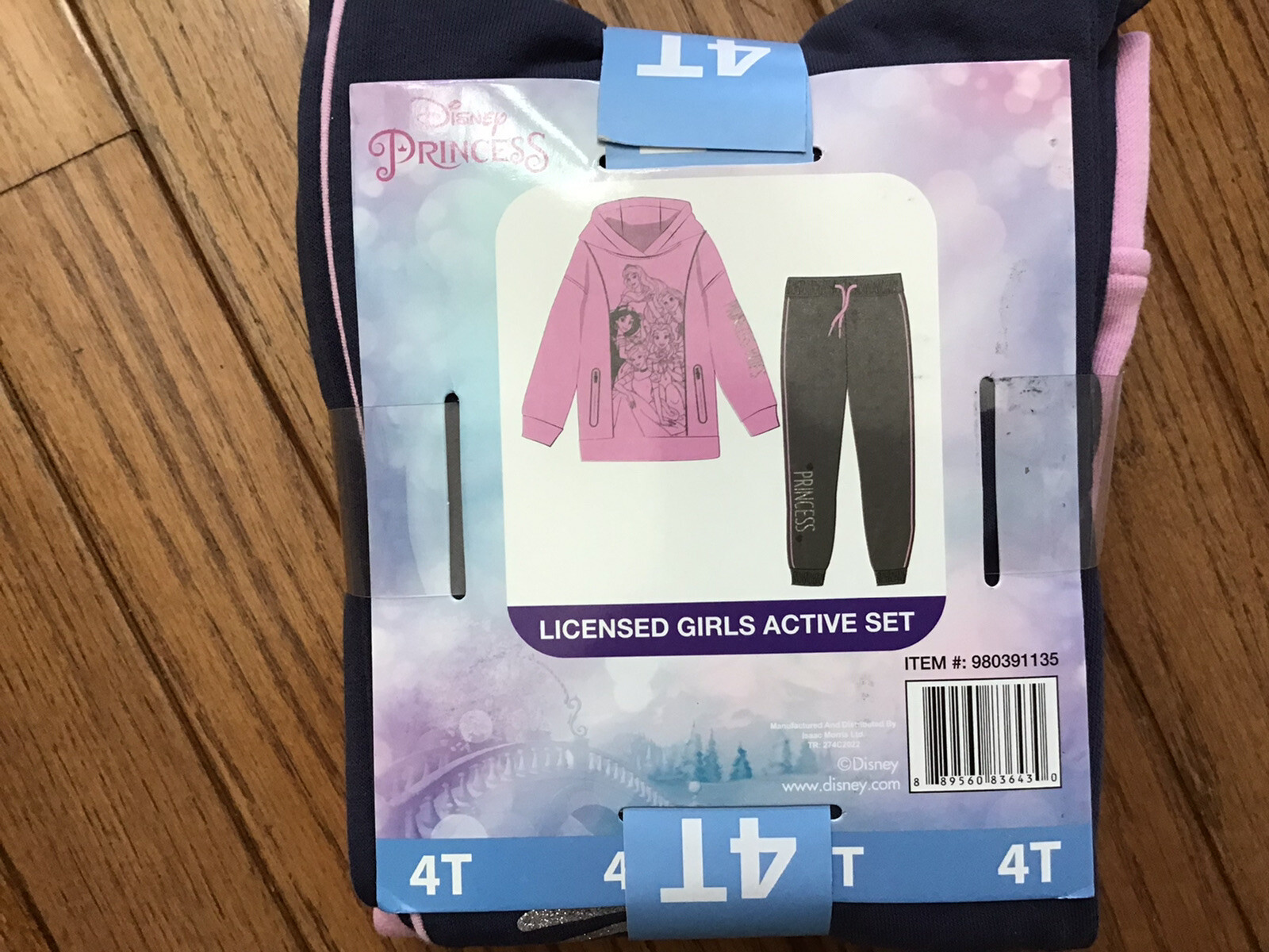 New Disney Princess Girls Hoodie Sweatshirt Leggings 2 Piece Set Size 4T (C38-5)