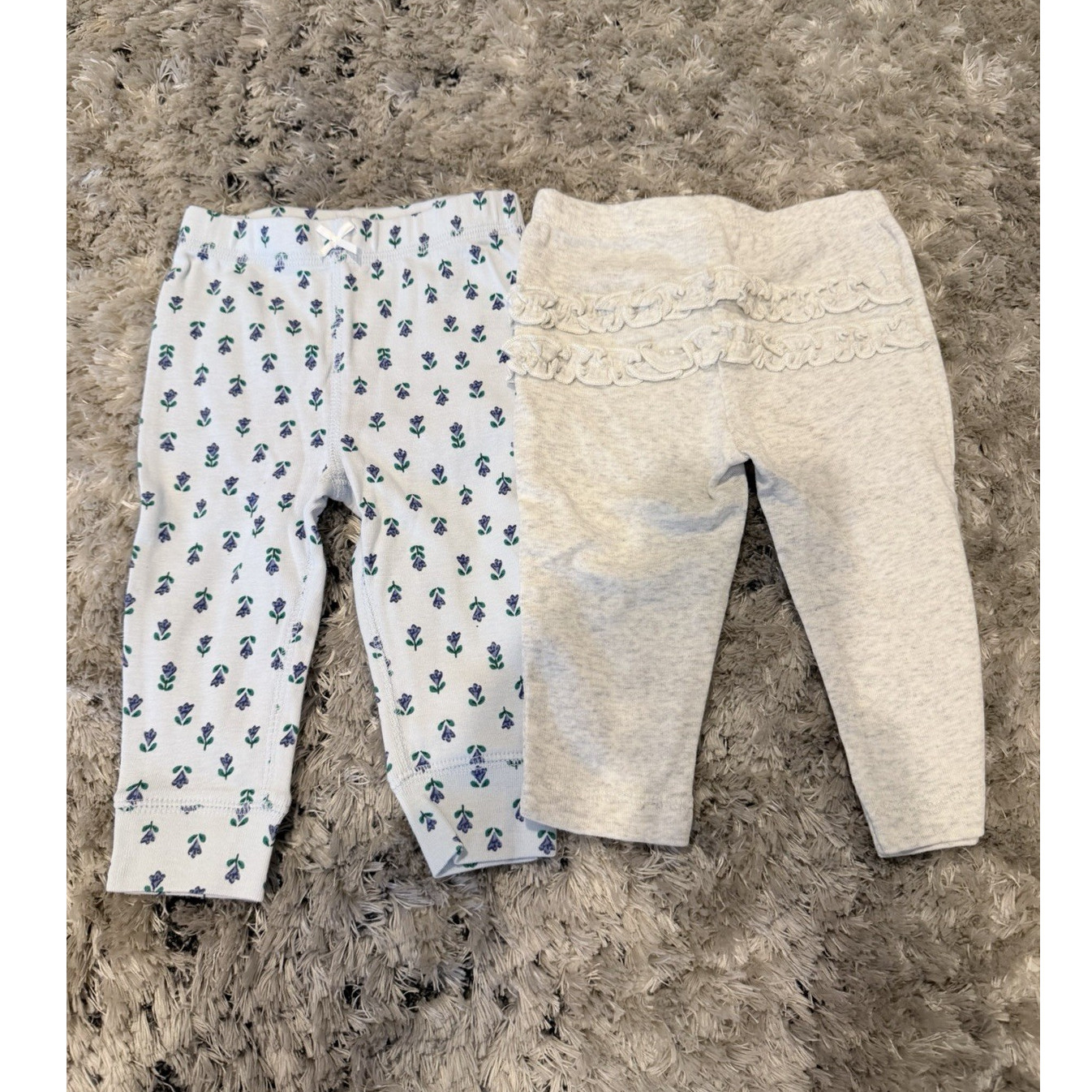 Carter’s Girls 6-9m 3pc Outfit Set Sleeveless Romper Floral Pants Ruffle