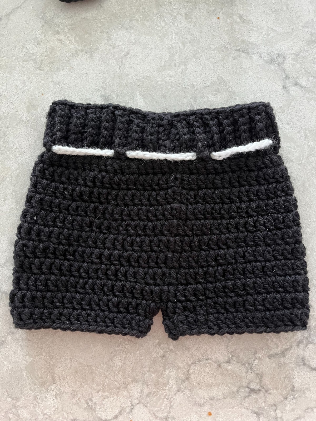 Baby Hockey Outfit Diaper Cover Set Black Shorts Legging Skates Handmade NEW