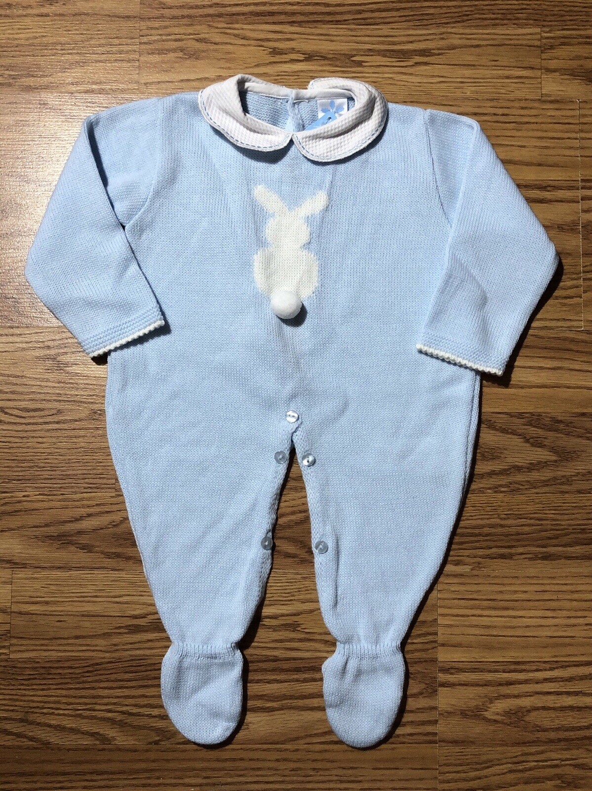 Sardon Babies Designer Jumper Blue Rabbit Size 6 Month NWT