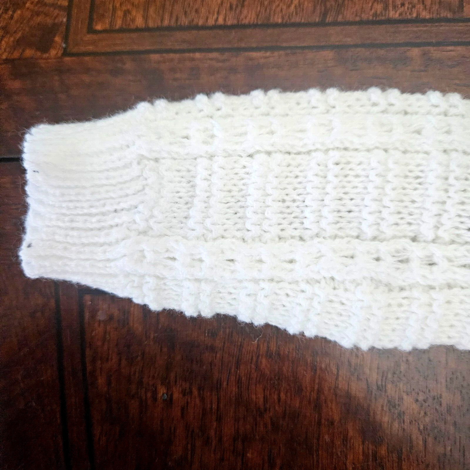 Vintage White Infant Baby Original Cradle Knit Sweater & Hat Set, Excellent Cond