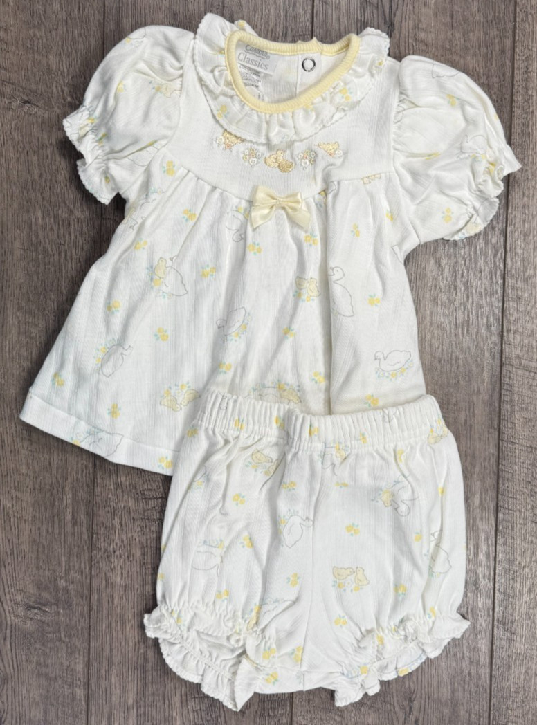 Baby Girl Clothes Nwot Vintage Classics Carter’s 3-6 Month 2pc Duck Dress