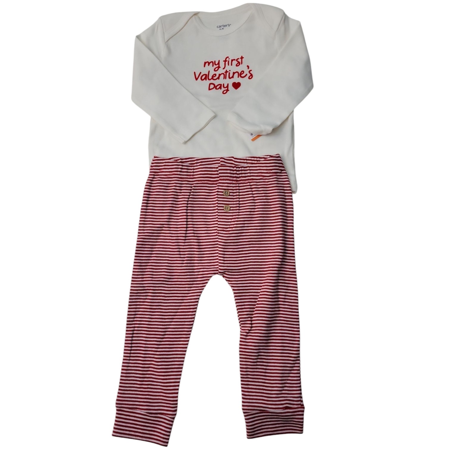 Carter’s Baby 2-Piece Soft Breathable Valentines Day Set (Red, 12M)