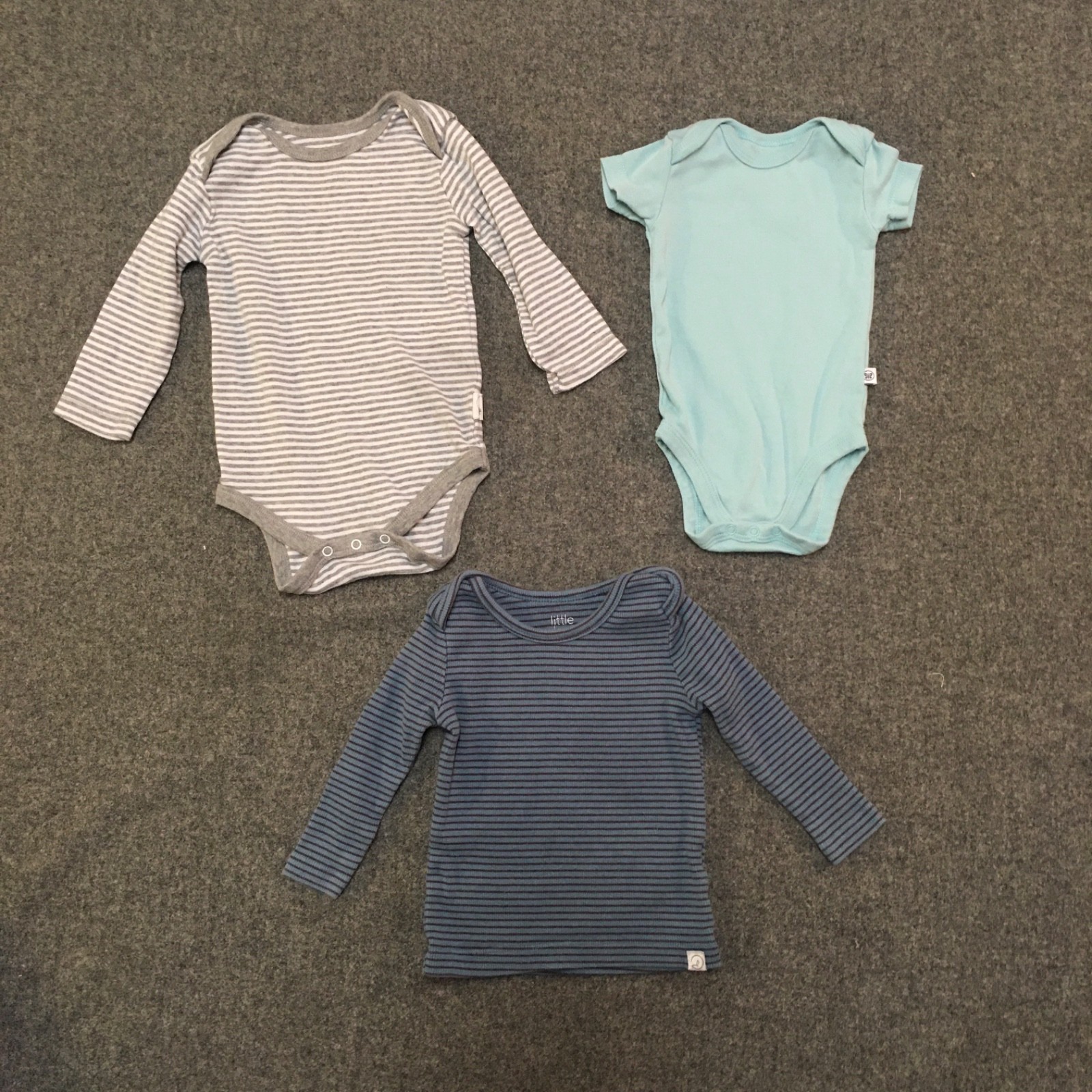 Organic Baby Boy 0-3M 6M 12-18M Clothing Lot 7x Pieces Bulk All Season Striped