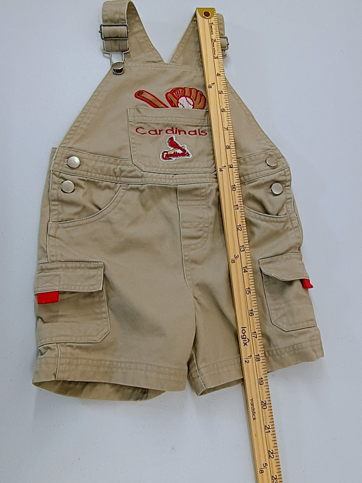 St Louis Cardinals Infant Size 24 Months Custom Embroidered Overall Khaki Color