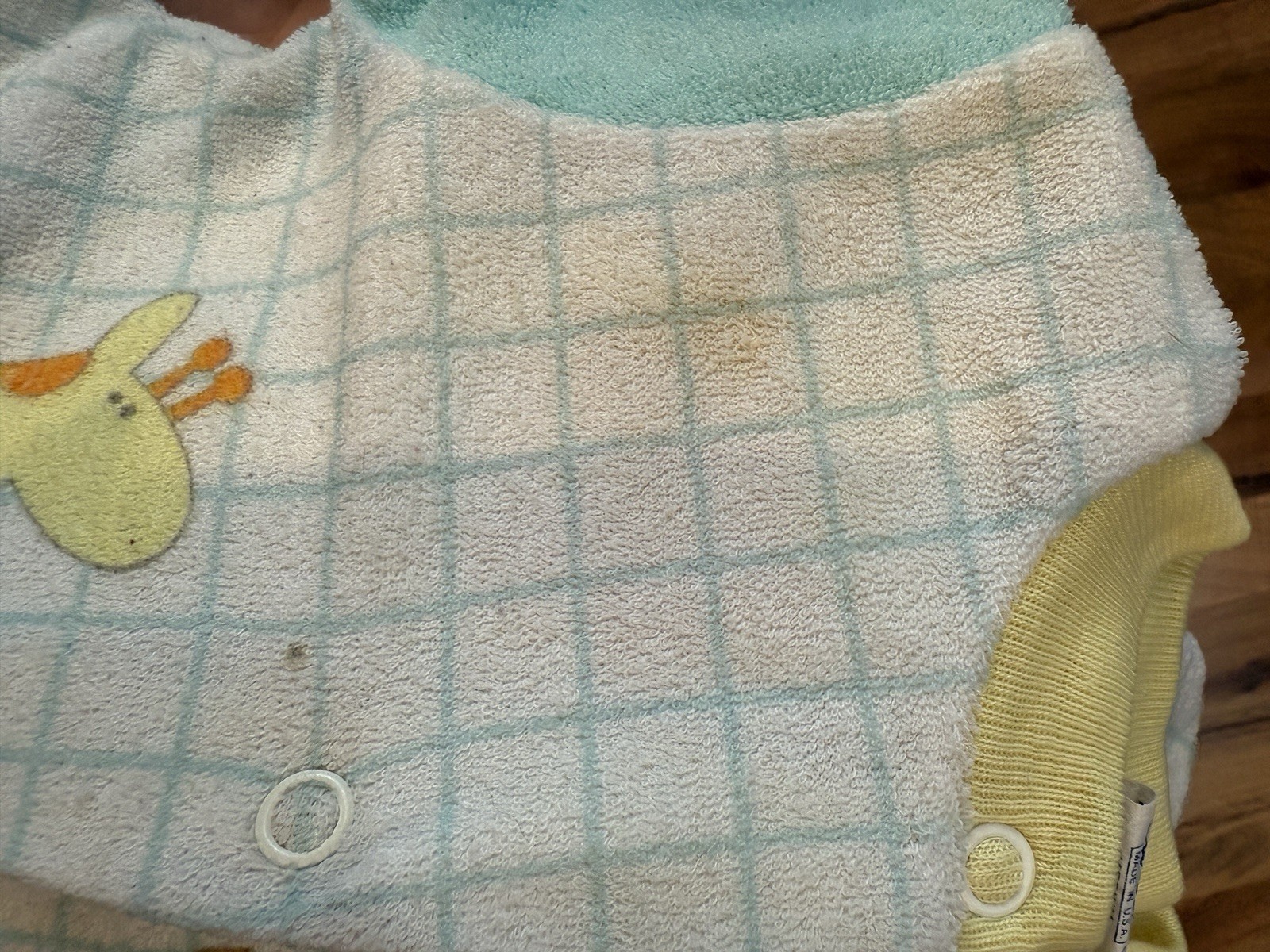 Vintage Carter’s Baby Sleeper Terry Cloth Zoo Animals Snap Medium 12-18 Pounds