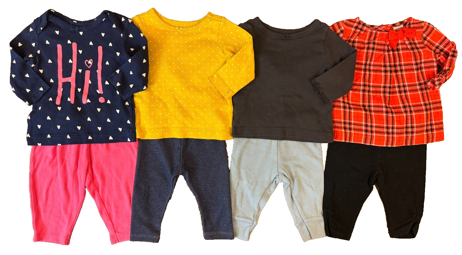 Baby Girl 3 Months Outfits Leggings Pants Shirts Long Sleeve Clothes Lot Plaid