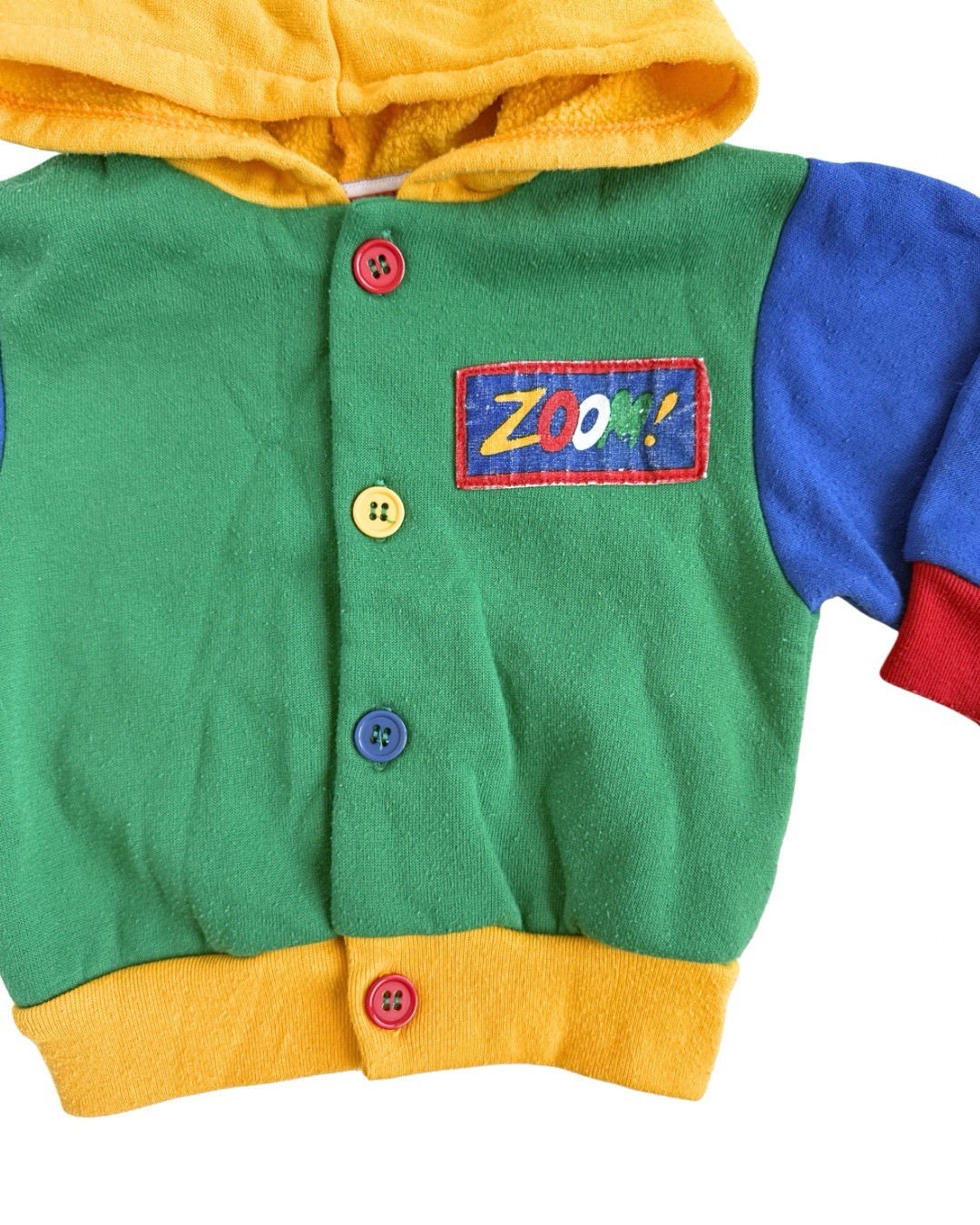 Vintage 90s Newborn Kidgets 2pc Outfit Zoom Hoodie Car Pants Colorblock