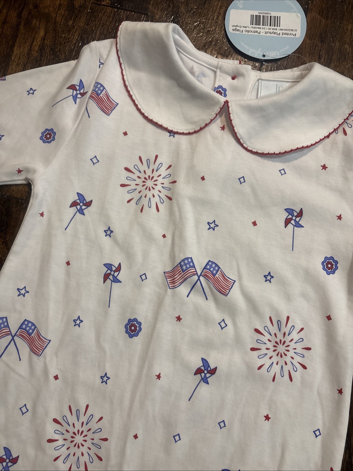 Little English Printed Patriotic 4th Of July Baby Playsuit 24 Months NWT