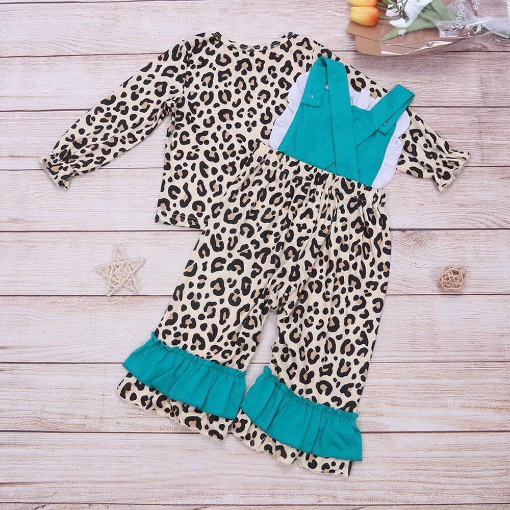 NEW Boutique Christmas Cow Suspender Overalls Romper Jumpsuit Girls Outfit Set