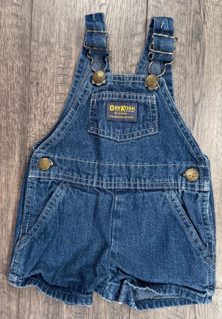 Baby Boy Clothes Vintage Oshkosh 3-6 Month Adjustable Straps Shortalls