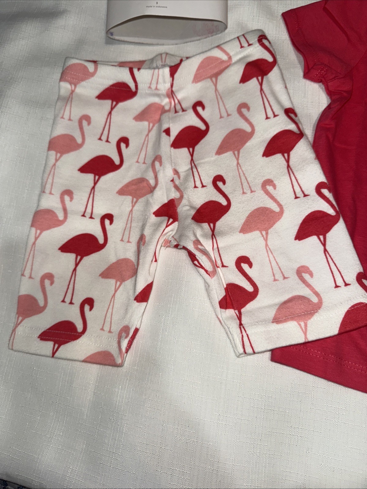 Gymboree Girls Size 3 3T Salmon Pink T-shirt Flamingo Print Shorts New/Tags
