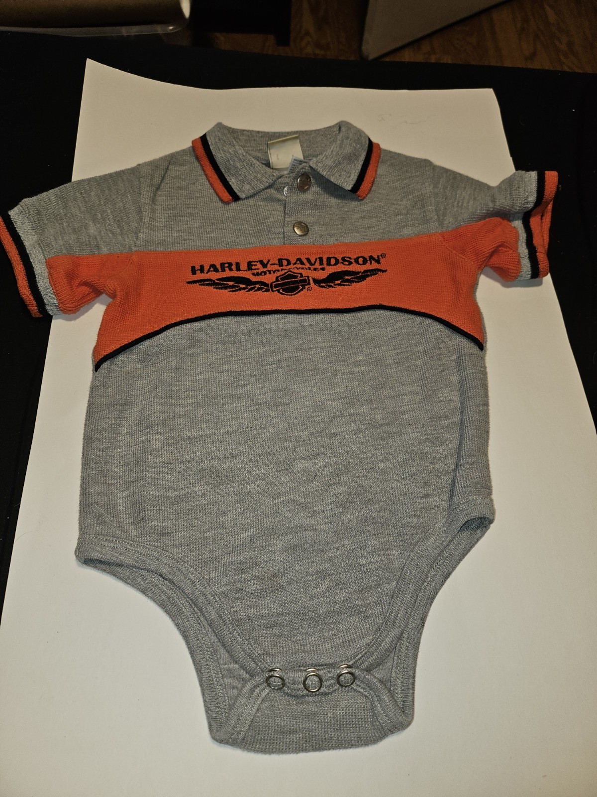 BABY HARLEY DAVIDSON ONE PIECE POLO STYLE OUTFIT HD MOTORCYCLE BIKER 18 MONTH