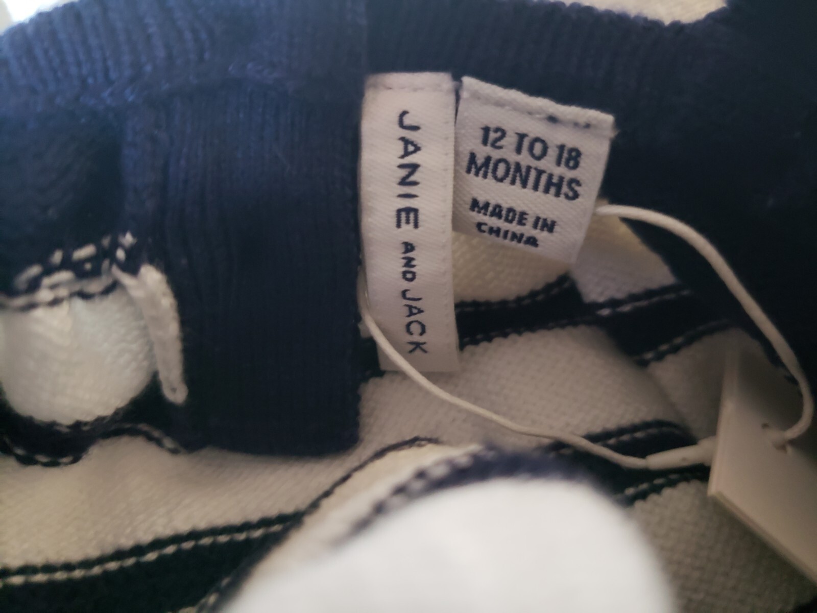 Janie And Jack Sea You Soon Baby Girl 12-18 Mos 2pc Knitted Set NWT Navy White