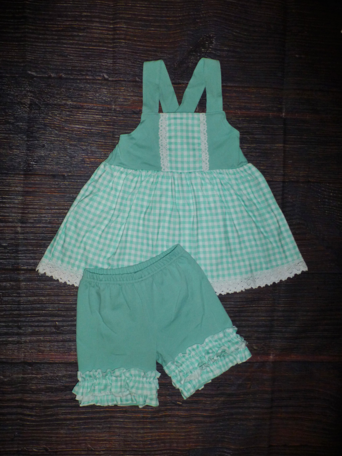 NEW Boutique Turquoise Girls Sibling Outfit Set