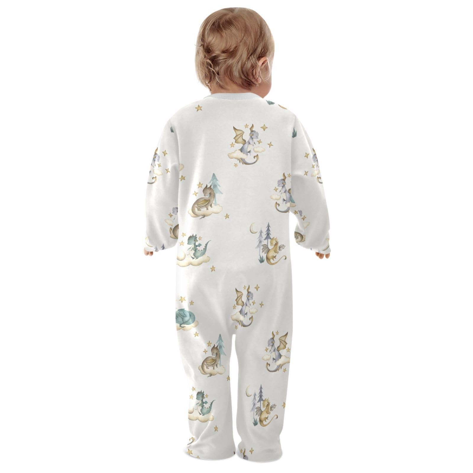 Baby Dragon Bodysuit Clothes -Piece Footies For Girl Boys 3-6 Months