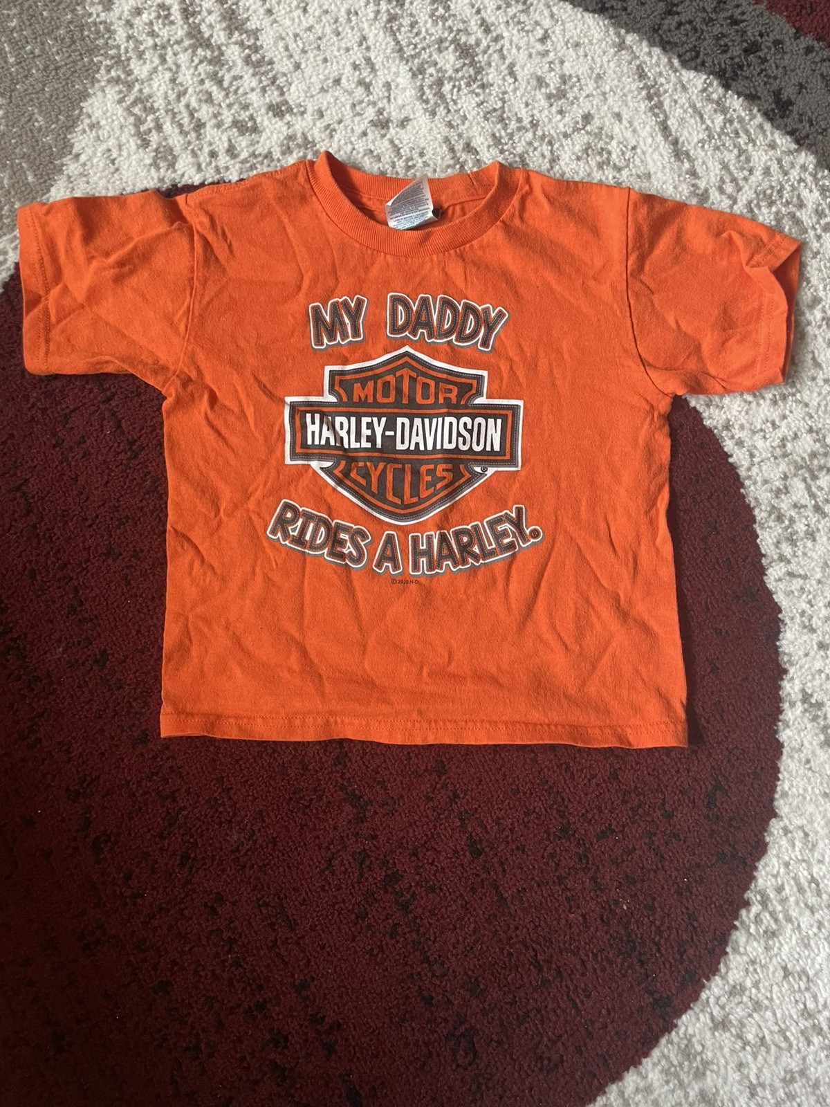 4T My Daddy Rides A Harley Davidson Tshirt Orange Florida St. Petersburg Kids