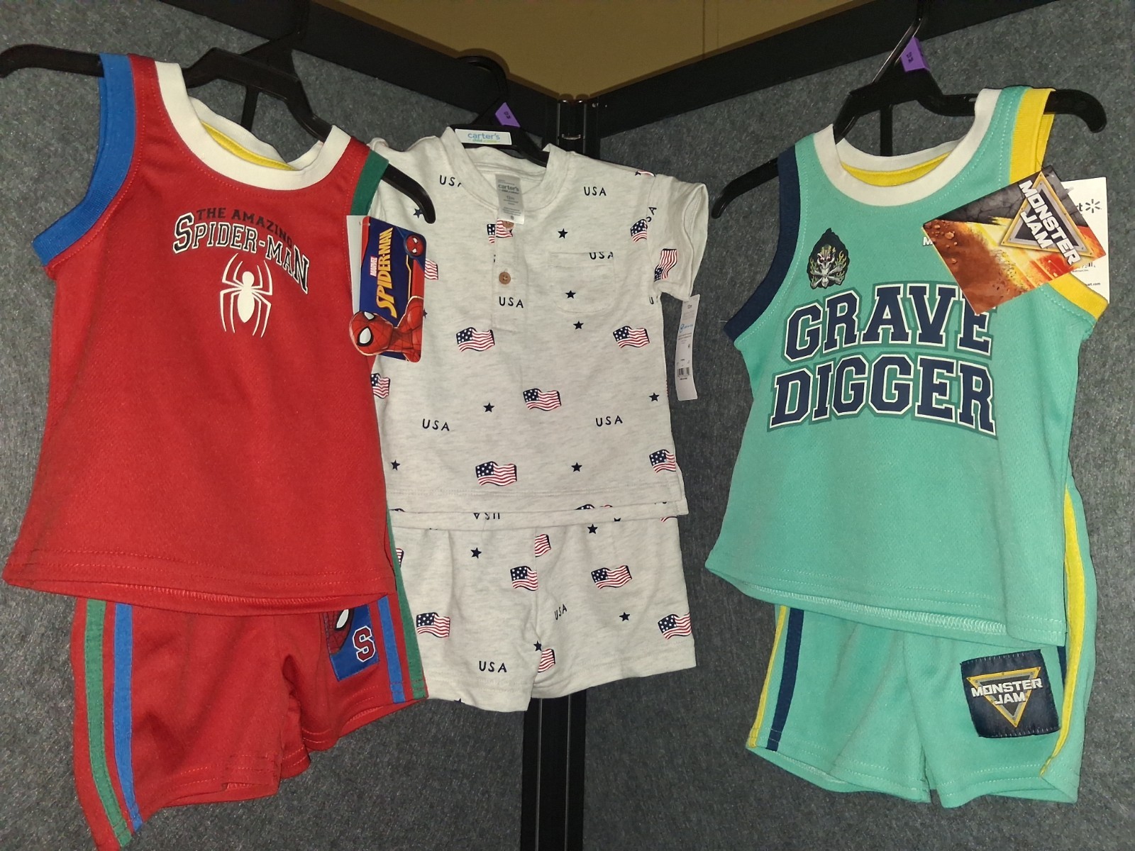 Boys 12 Month Bundle SET Spiderman And Monster Jam
