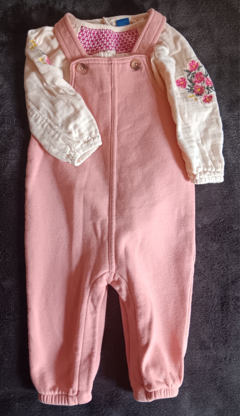 shirt and pants 6 to 12 month Old Navy long sleeve with Flowers Bib girl baby