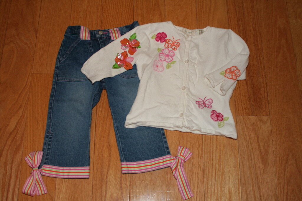 Girls Boutique Couture Designer Hartstrings Parker Capri jean sweater set 4 5 6