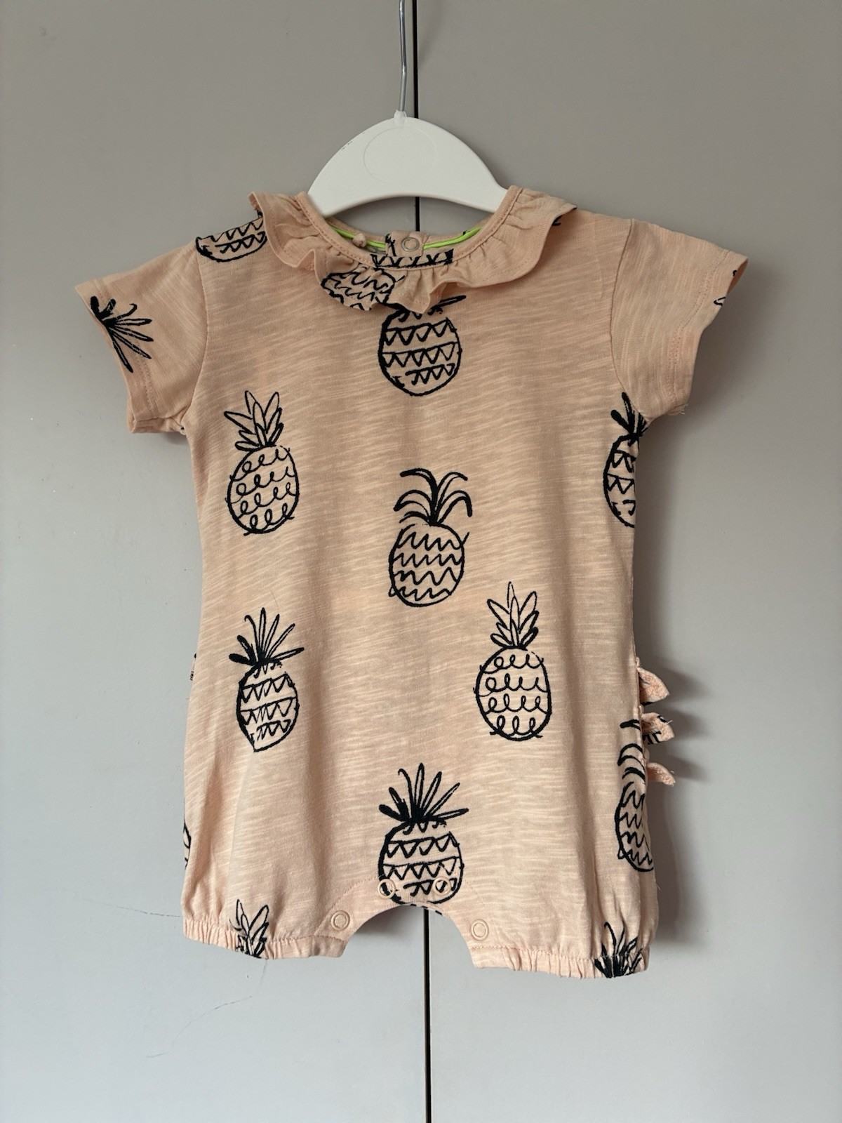 Jersey Shortie Romper Age 3-6 months Pineapple Print & Ruffle Next Myleene Klass