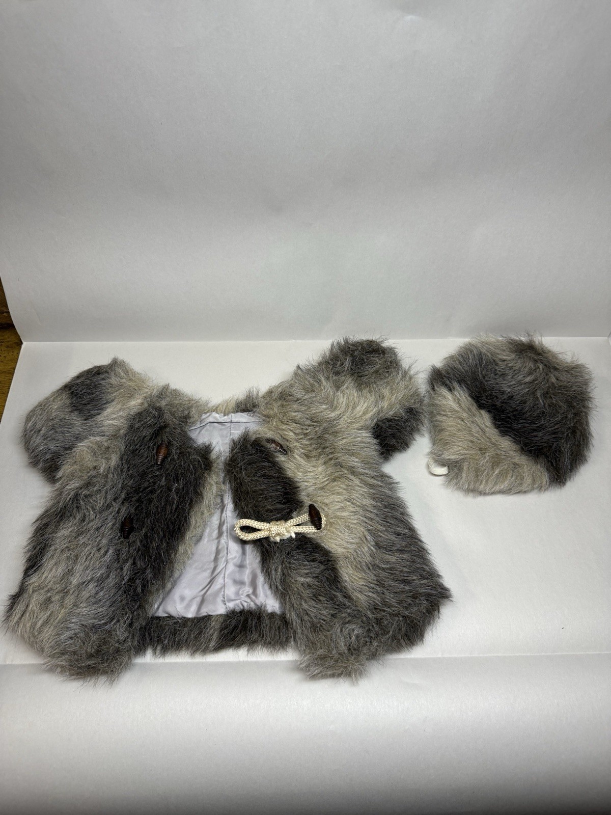 “DIOR” Fabric Fur Coat & Hat For Infant Or Doll READ DESCRIPTION Vintage Jacket
