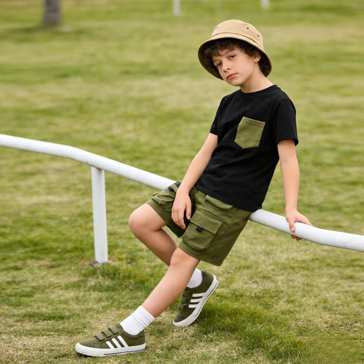 Azmxynol Tween Boys Clothes Kids Summer Short Sleeve Shirt Top Shorts 2 Pieces
