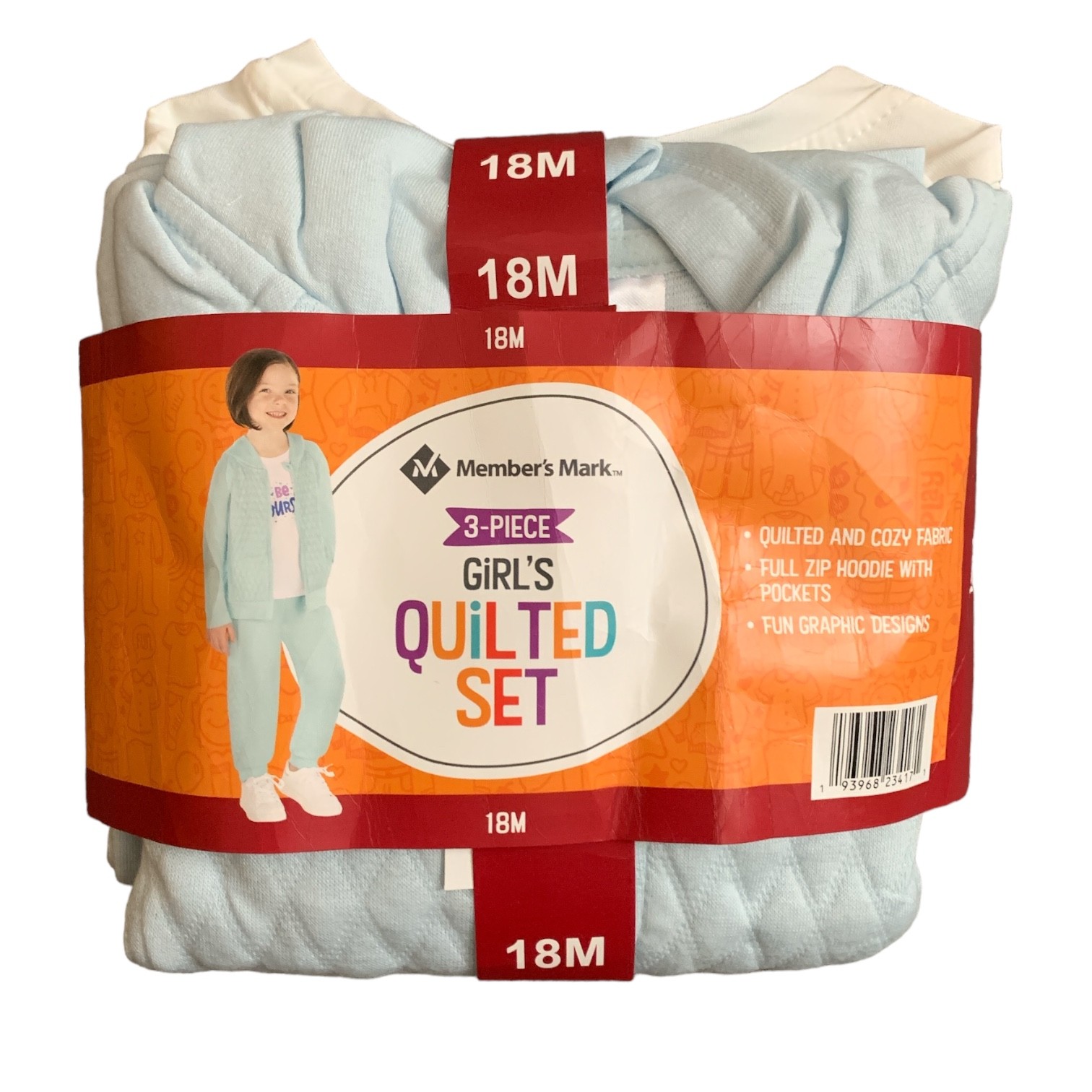 Member’s Mark Infant Toddler Girl’s 3 Piece Quilted and Cozy Set, ST4601