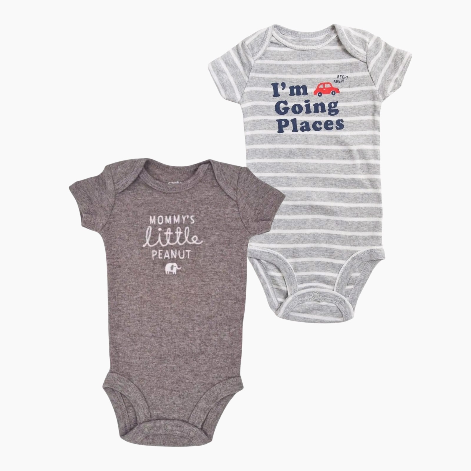 Two Sets of Baby Bodysuits by Carter’s, Two Different Designs-Printed Phrases