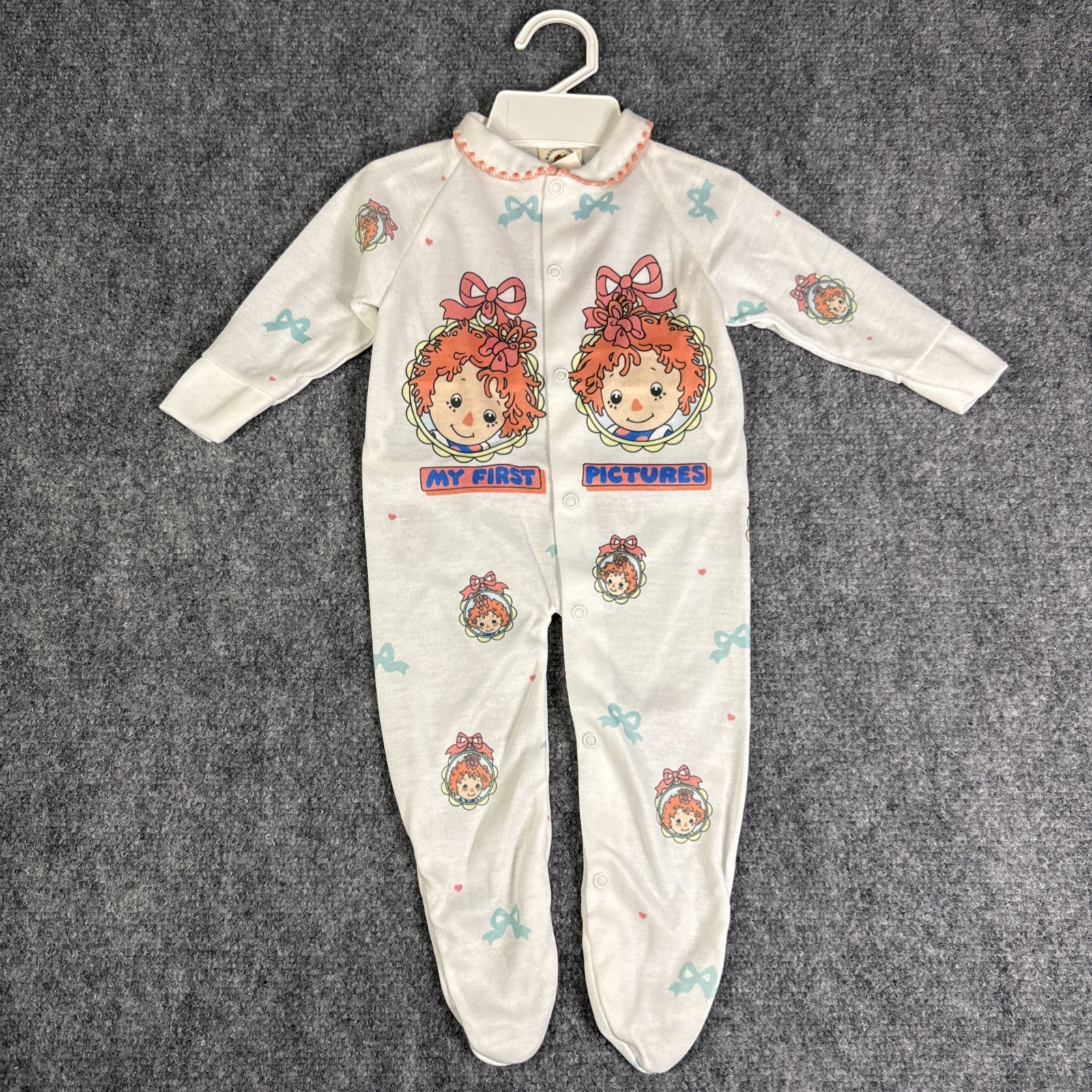Vintage Raggedy Ann Baby Clothes Medium Romper 1 Piece My First Picture 1989