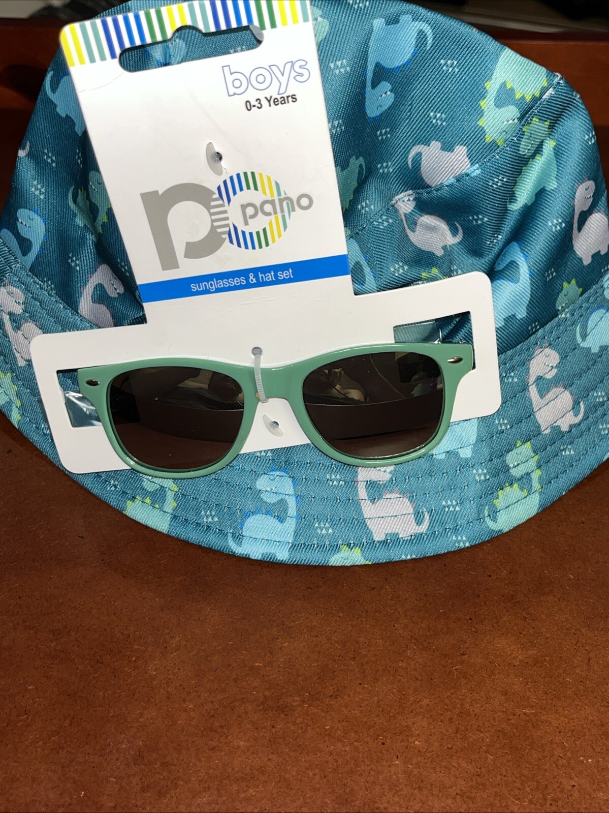 NEW Toddler Boy Dinosaur Sun Hat & Sunglasses Set 0-3 Years Summer