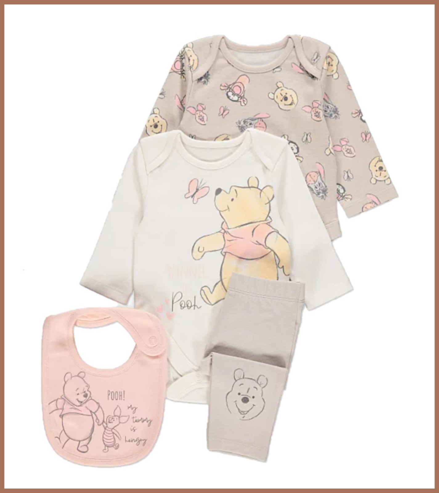 Baby Girls Disney Winnie The Pooh 4 Piece Starter Set Tiny Baby / 0-3 Months