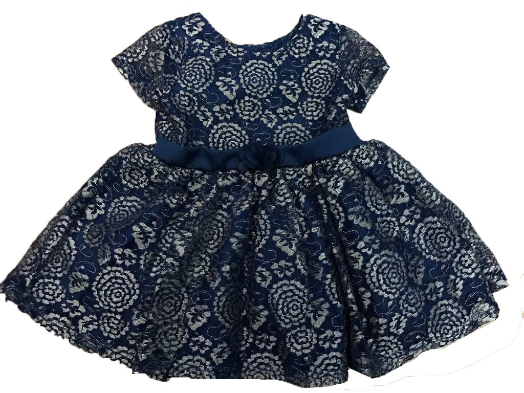 Nanette Lepore Infant Cap sleeve Dress with Diaper Cover Navy