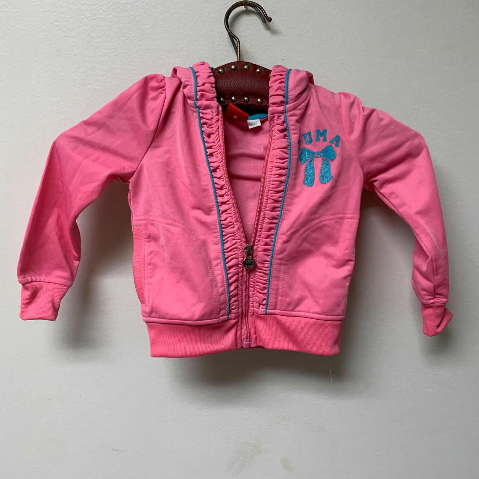 Puma Girls 2T Zip Up Hooded Sweatshirt