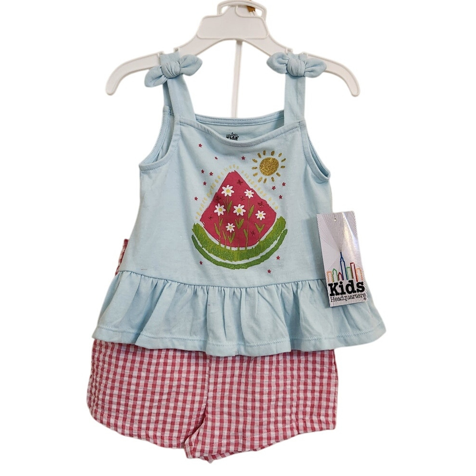 NWT Kids Headquarters Girls Watermelon 2 Piece Set Shorts Summer Tank 3T