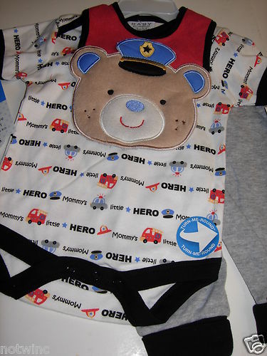 Bon Bebe Infant Baby Boy’s 3pc Set Pants Bodysuit & Bib Mommy Hero 0-3M 3-6M NWT