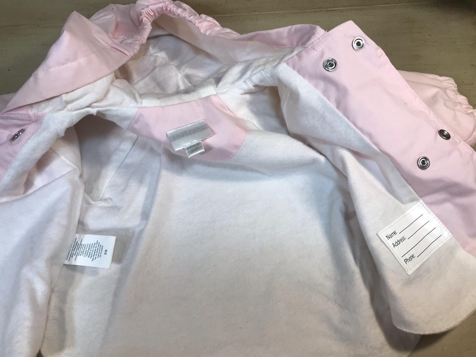 Carter’s Infant Baby Girl Pink Spring Jacket Coat W/ Hood 3-6 Months